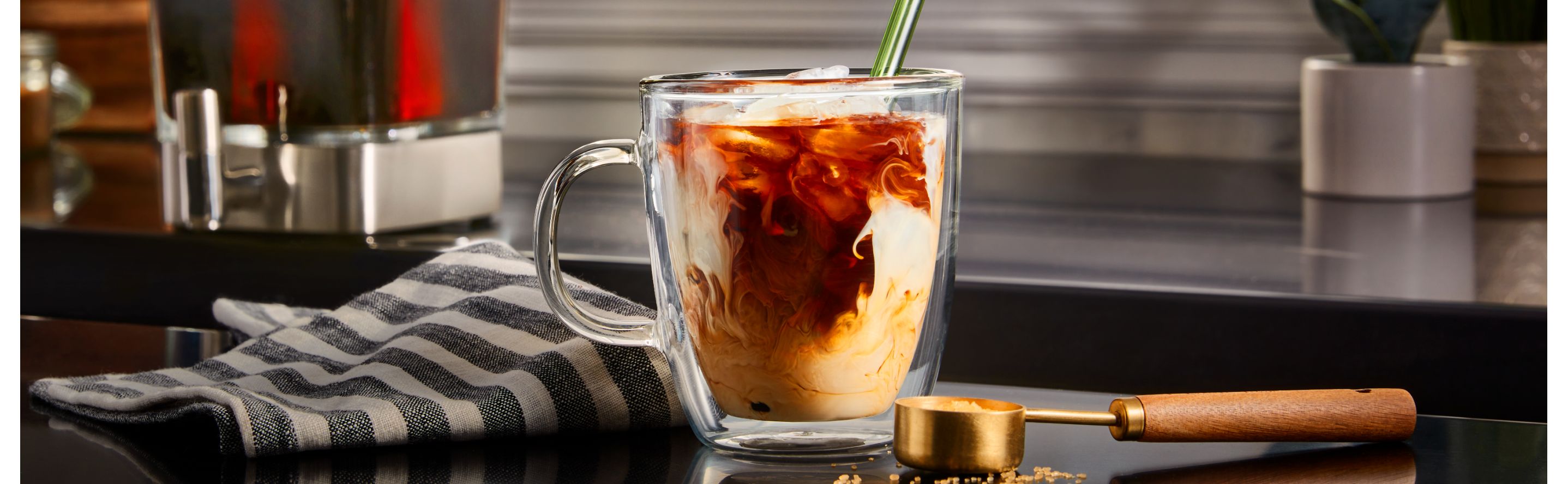 Iced coffee in a glass