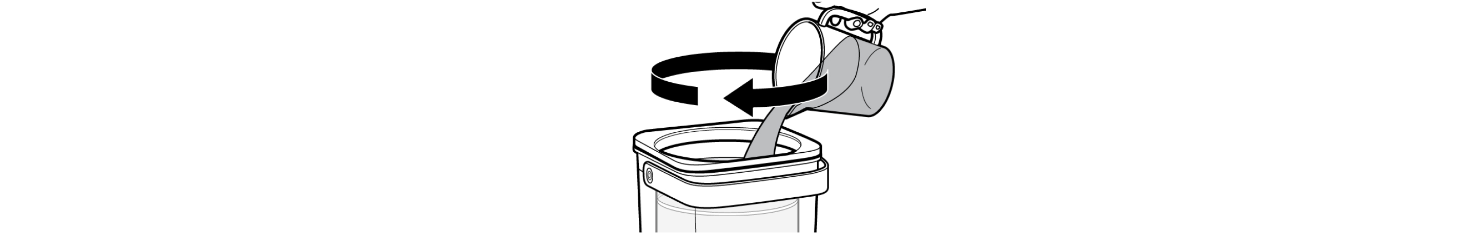Hand pouring water into cold brew coffee maker