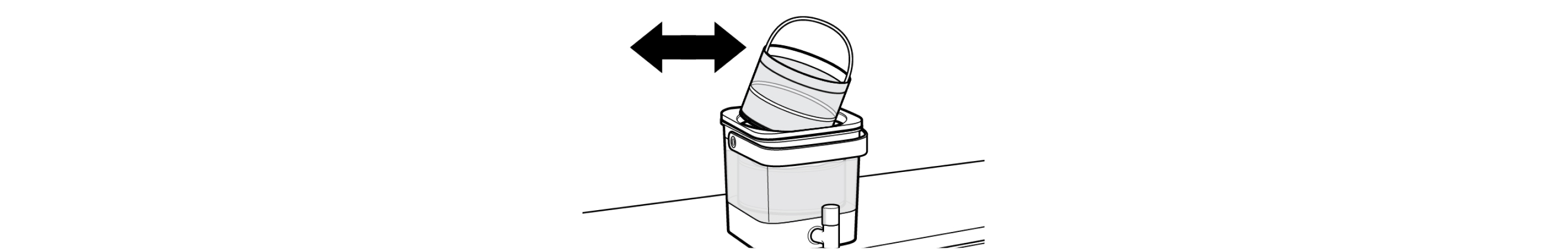 Cold brew coffee filter being removed from machine