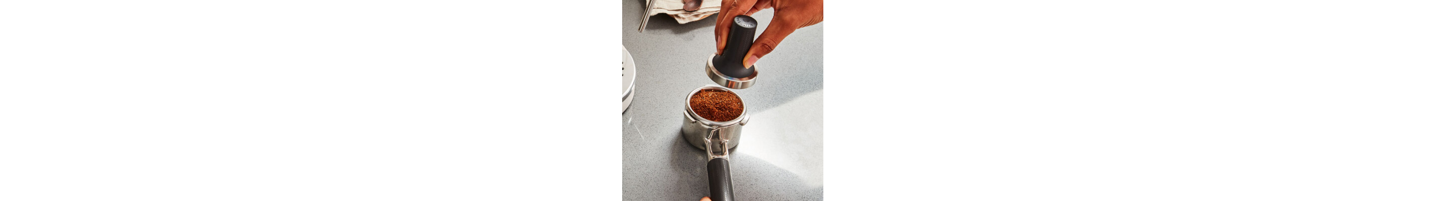 A packed portafilter
