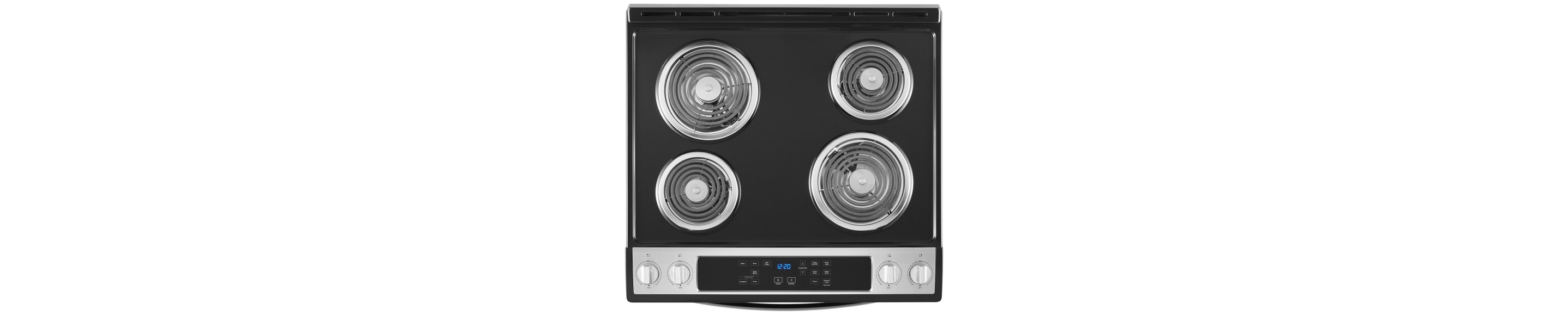 Birds-eye view of an electric stovetop
