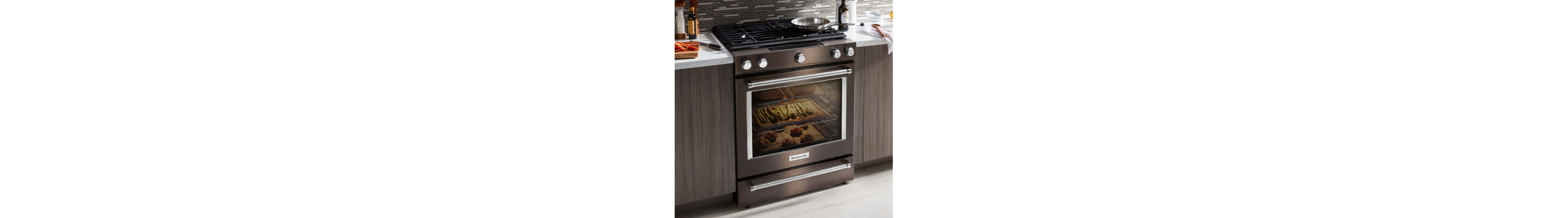 Black stainless KitchenAid® range