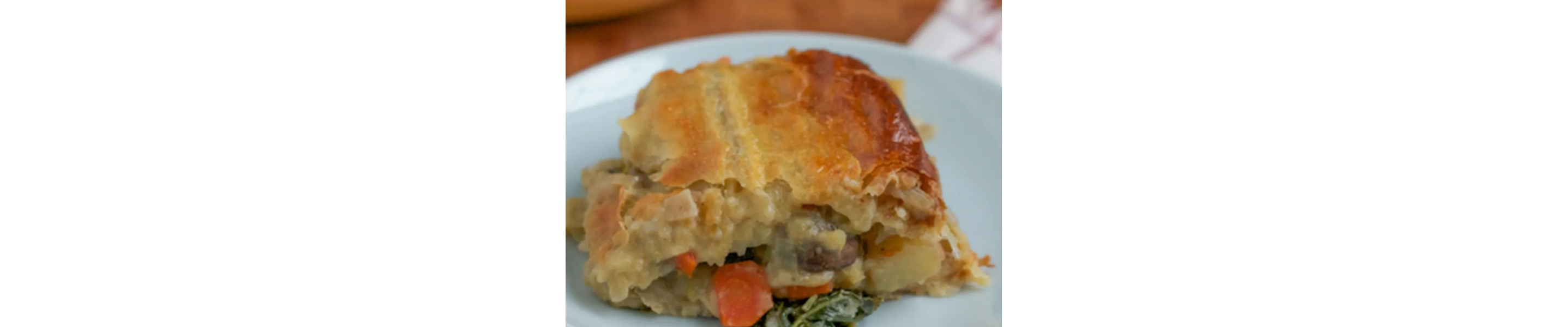 Vegetarian pot pie on a plate