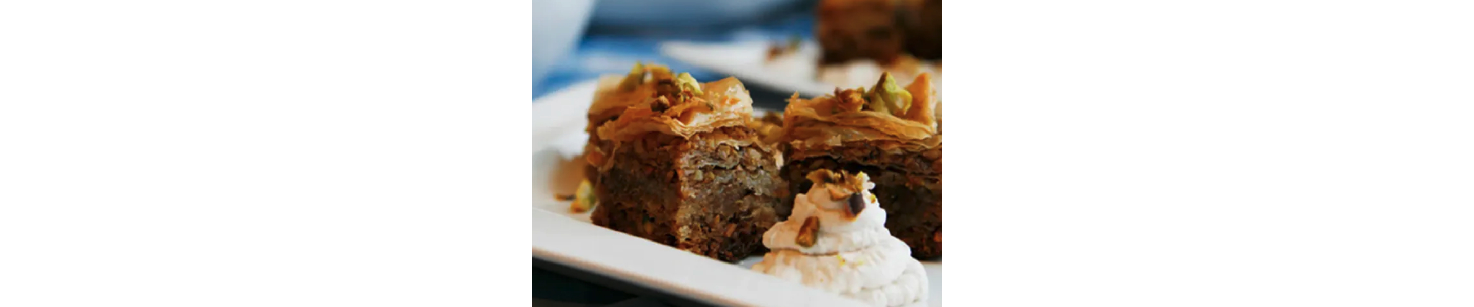 A piece of mini pistachio, walnut and honey baklava