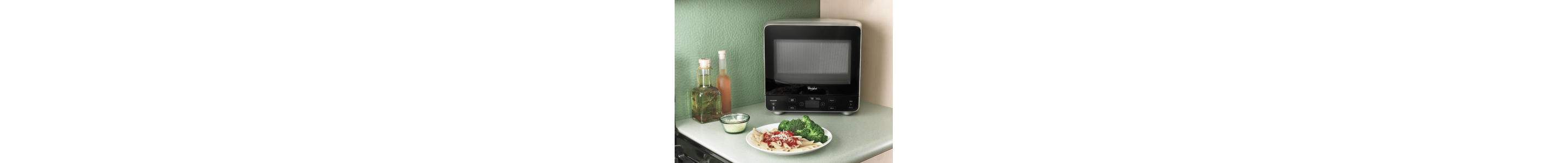 A countertop Whirlpool® microwave with 600-800 watts.