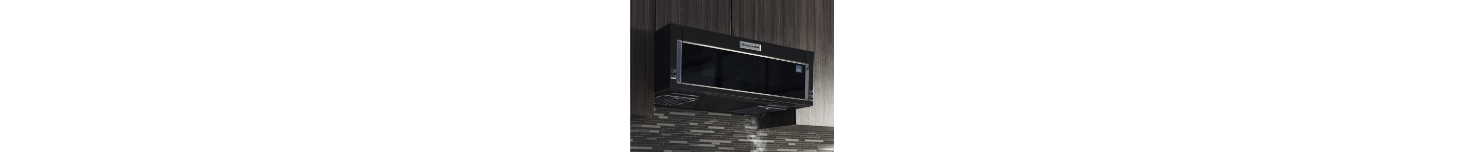 An over-the-range KitchenAid® microwave with 800-1000 watts.
