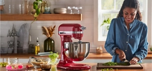 KitchenAid® cordless hand mixer and semi automatic espresso machine.