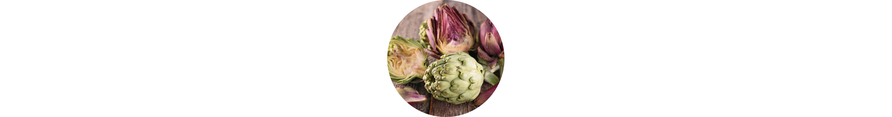 A halved artichoke, cut side facing the camera.