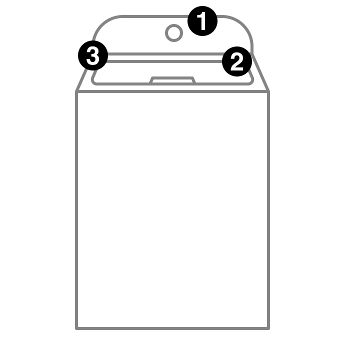 A washer with numbers indicating model number placement