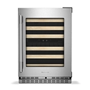 A stainless steel wine cellar.