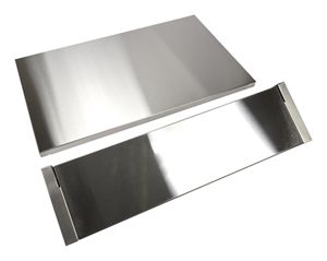 Stainless Steel Backsplash with Dual Position Shelf